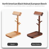 LED drvena stolna svjetiljka Odvojive grane Pladanj za pohranu Stolna svjetiljka s prigušivanjem na dodir Rotacija od 360° Polica za pohranjivanje nakita za spavaću sobu