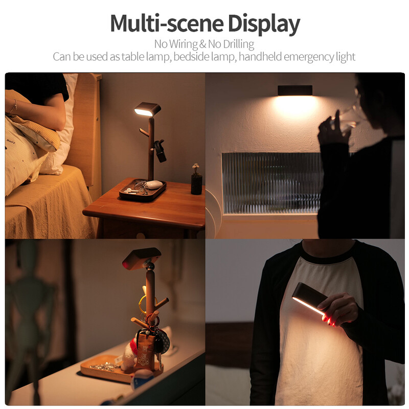 LED drvena stolna svjetiljka Odvojive grane Pladanj za pohranu Stolna svjetiljka s prigušivanjem na dodir Rotacija od 360° Polica za pohranjivanje nakita za spavaću sobu