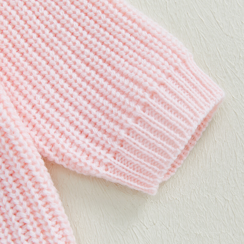 Őszi tél újszülött gyerekek lányok meleg pulóverek alkalmi masni hímzés kötött hosszú ujjú pulóver csecsemő kötöttáru bő felsők