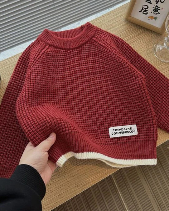 2024 Îmbrăcăminte pentru copii Moda coreeană Culoare uni Pulover tricotat, largi și versatil, Haine pentru fetiță