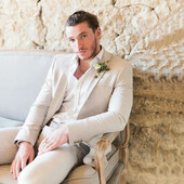 Linased pulmaülikonnad meestele Garden Slim Fit smoking Groomsmen, 2 tk Blazer Notch Lapel Moe ülikonna jope pükstega 2024