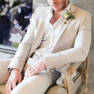 Linased pulmaülikonnad meestele Garden Slim Fit smoking Groomsmen, 2 tk Blazer Notch Lapel Moe ülikonna jope pükstega 2024