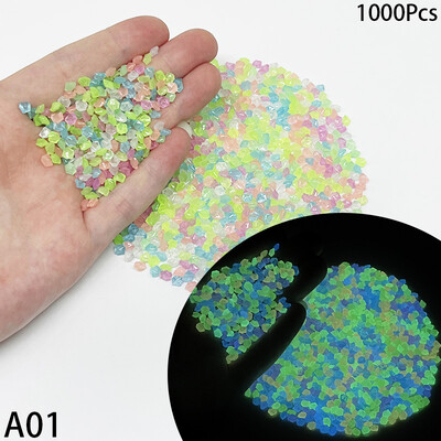 1000gb 3-5mm gaismas smiltis mirdz tumsā oļi akmens mājas dārzs pagalms āra celiņš zāliena dekors zivju tvertnes akvārija dekors