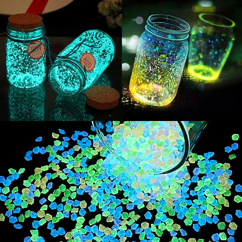 1000gb 3-5mm gaismas smiltis mirdz tumsā oļi akmens mājas dārzs pagalms āra celiņš zāliena dekors zivju tvertnes akvārija dekors