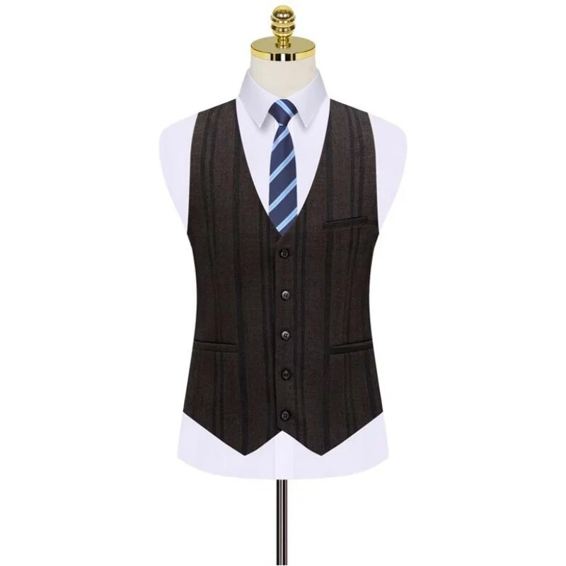 Costum bărbătesc Mire Rochie de mireasă Smoking 3 buc Set de sacouri Jachetă pentru bărbați Vestă Pantaloni New Fashion slim streak Casual Office Business Rochie