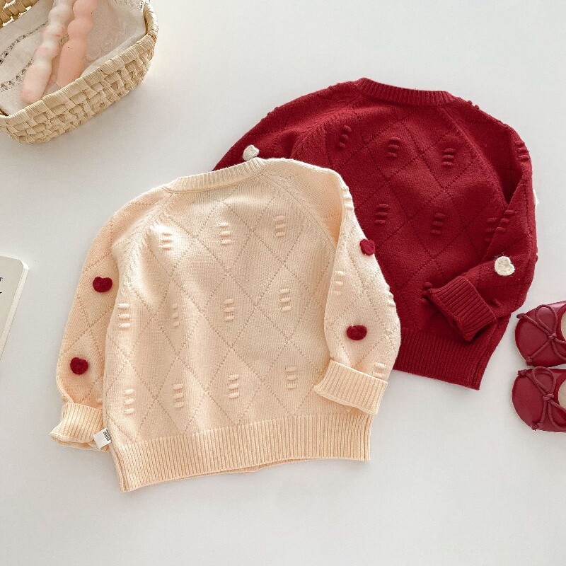 Moderan topli pleteni pulover za djevojčice 0-5 Y Dječji jesenski pulover s dugim rukavima za djevojčice