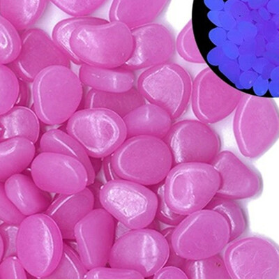 100 gab. Gaismas oļi 1,5 cm dārza apdares grants pagalma celiņam un baseina akmens glīts dekors mirdz tumsā