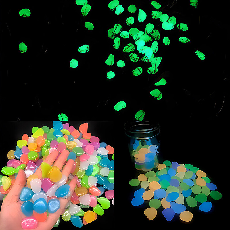 100 komada svjetlećih kamenčića 1,5 cm vrtni ukrasni šljunak za dvorišnu stazu i kamen za bazene Lijepi dekor koji svijetli u tami