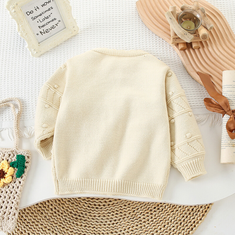 Kardigan za djevojčice Zimski džemperi za djecu Pletena dječja jakna s cvijećem 2024. Proljeće Jesen Dječja odjeća u korejskom stilu