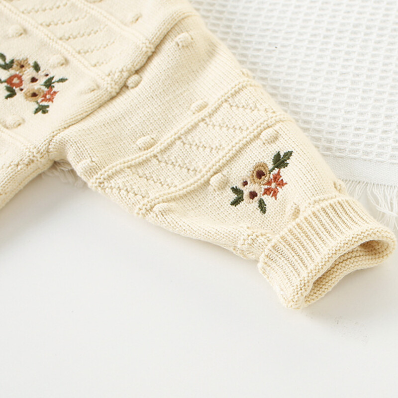 Kardigan za djevojčice Zimski džemperi za djecu Pletena dječja jakna s cvijećem 2024. Proljeće Jesen Dječja odjeća u korejskom stilu