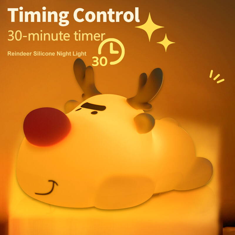 Punjiva božićna stolna svjetiljka Led noćna svjetiljka Rudolph Reindeer Cartoon Halloween Rasvjeta Stol Bedroom Decor Bundeva Darovi