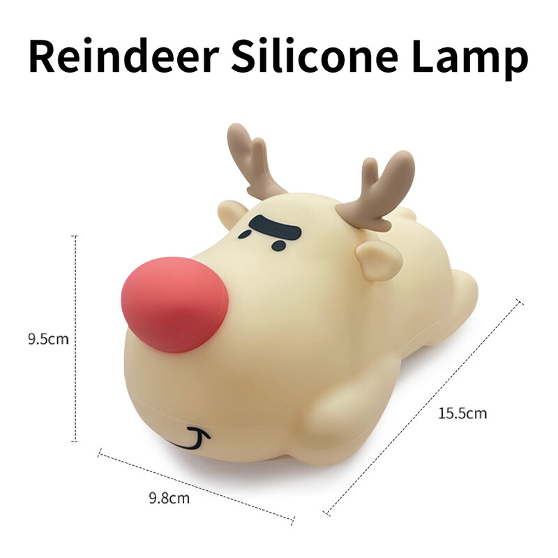 Punjiva božićna stolna svjetiljka Led noćna svjetiljka Rudolph Reindeer Cartoon Halloween Rasvjeta Stol Bedroom Decor Bundeva Darovi