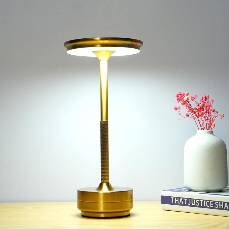 Lampă de masă LED Aluminiu Cristal Restaurant Bar Lampă de birou Reglarea atmosferei 5200mAh Încărcare USB Comutator tactil Decorare dormitor