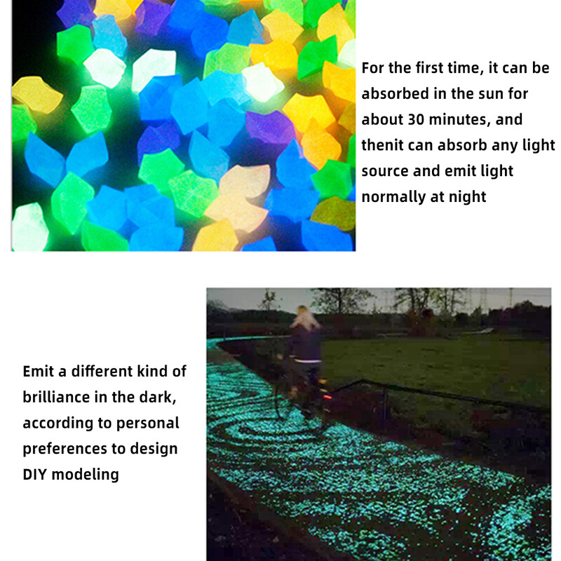 100 de bucăți strălucitoare în întuneric pietricele de grădină pentru trotuar, grădină, terasă, gazon, grădină, curte, rezervor de pește, decorare pentru acvariu, piatră strălucitoare