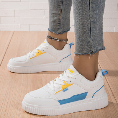 Moipheng cipele s platformom za žene Vodootporne bijele tenisice na vezanje Ženske neklizajuće ležerne kožne sportske cipele Obuća za trčanje