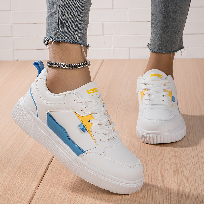 Moipheng cipele s platformom za žene Vodootporne bijele tenisice na vezanje Ženske neklizajuće ležerne kožne sportske cipele Obuća za trčanje