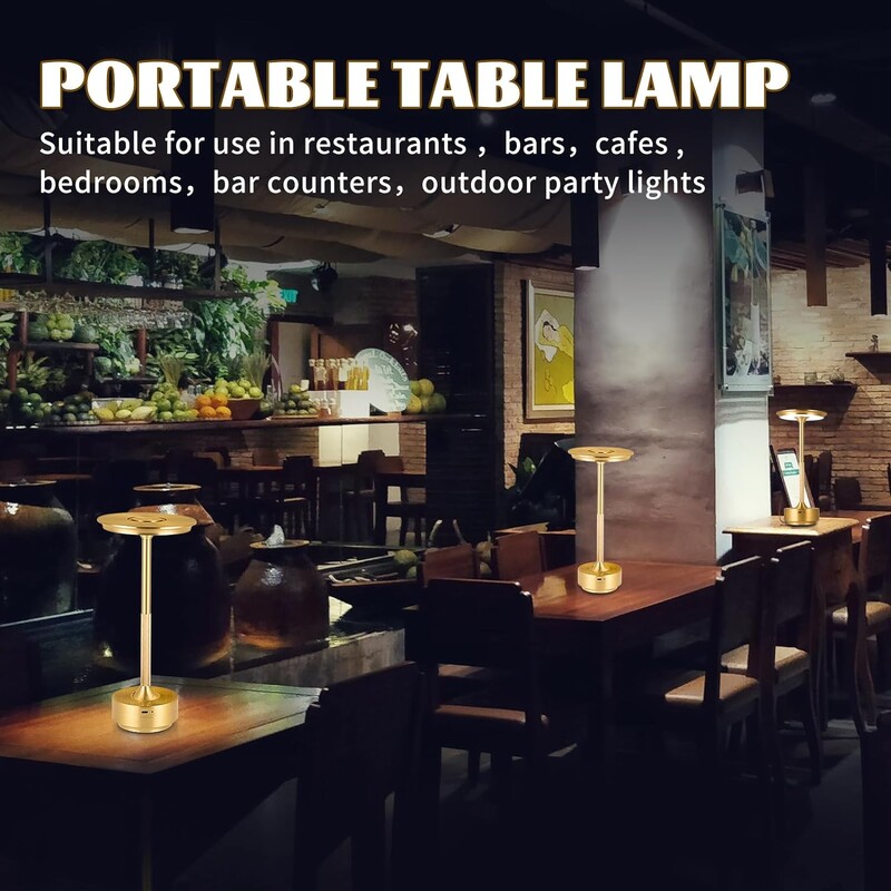 Lampă de masă reîncărcabilă LED Senzor tactil Lampă de noapte de birou Lampă de lectură fără fir pentru Restaurant Hotel Bar Dormitor Lumină decor