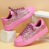 Sieviešu sporta kurpes ar platformu, spīdīgu dekorāciju, skeitborda apavi ikdienas āra apavi Ērti sporta apavi skriešanai 45 pārim