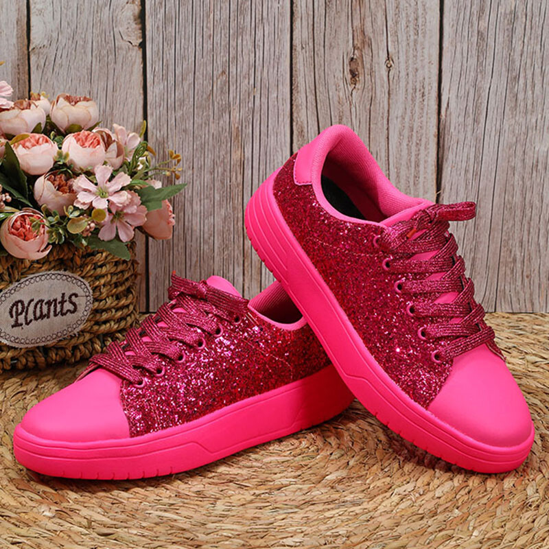 Sieviešu sporta kurpes ar platformu, spīdīgu dekorāciju, skeitborda apavi ikdienas āra apavi Ērti sporta apavi skriešanai 45 pārim