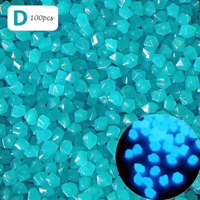 100Pcs Luminous Stones Home Garden Aquarium Landscaping Glow in the Dark Pebbles