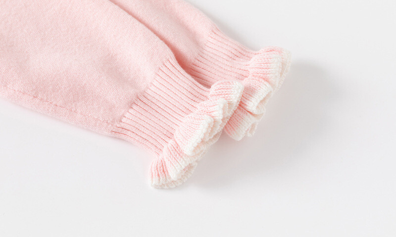 2024 Детски есенни дрехи Нови бебешки момичета Пуловер с пайети Пеперуда Трикотаж Горнища Детски волани Дълги ръкави Памучен топъл пуловер