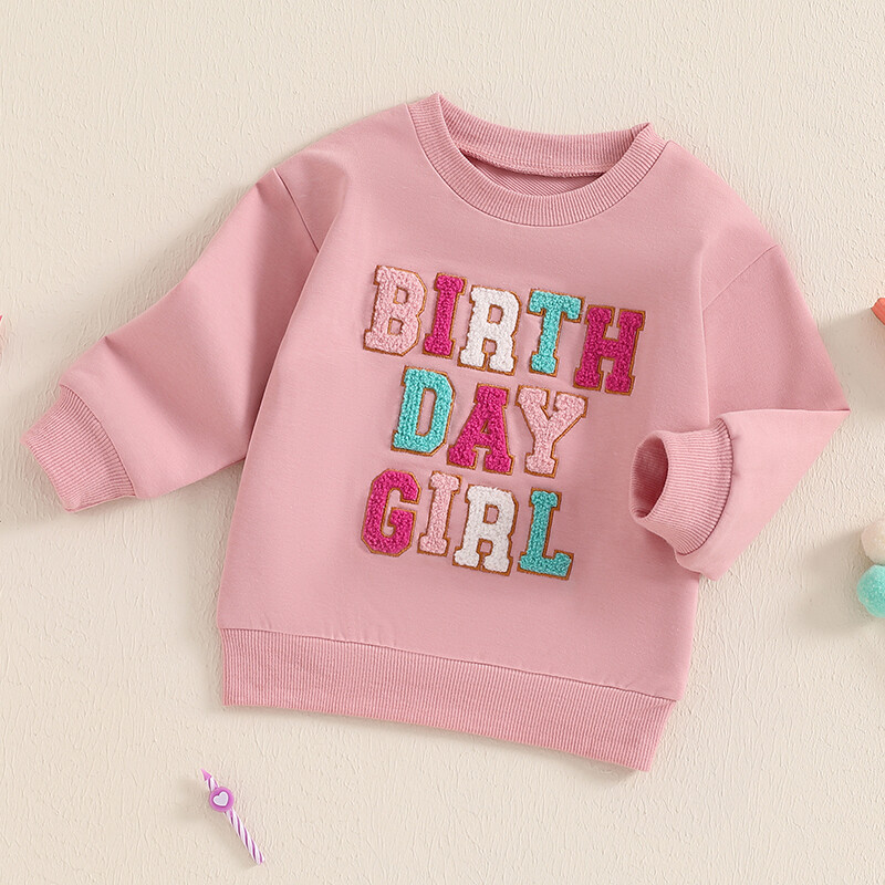 Citgeett őszi gyerekek lány pulóver levél hímzett hosszú ujjú, alkalmi pulóver felsők születésnapi ruhák