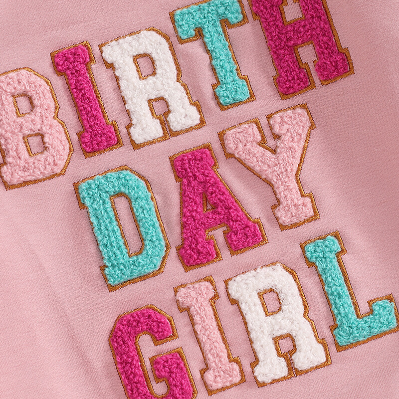 Citgeett őszi gyerekek lány pulóver levél hímzett hosszú ujjú, alkalmi pulóver felsők születésnapi ruhák