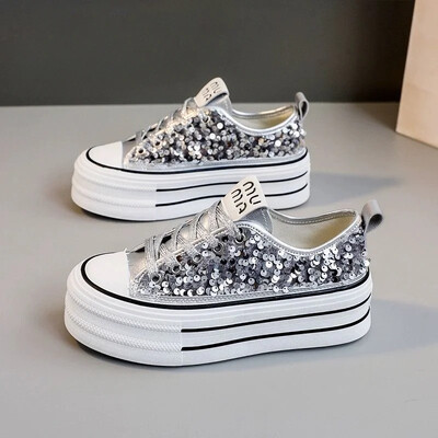 Női lábbelik, fehér strasszos cipők női gyémánthálós, magasan lélegző, kristálytiszta hálós női cipők, 2024-es koreai hétköznapi trendek