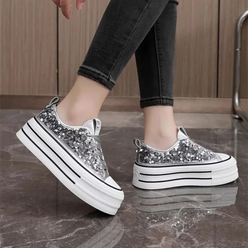 Női lábbelik, fehér strasszos cipők női gyémánthálós, magasan lélegző, kristálytiszta hálós női cipők, 2024-es koreai hétköznapi trendek