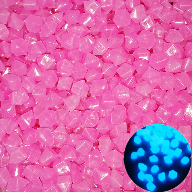 200 db/csomag Kerti dekor világító kövek világító sötét kerti nyolcszög kövek dekoratív kavicsok kültéri sétány akvárium dekor