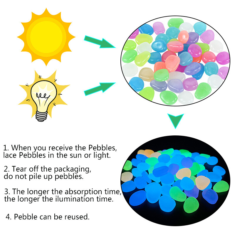 25/50 db Ragyogás a Sötétben Kert Kavics Ragyogó Kövek Sziklák Járdához Kert Terasz Gyep Kert Terasz Akvárium Dekoráció
