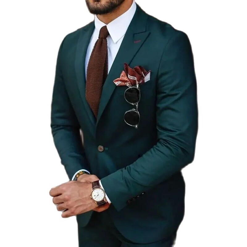 Új érkezés szolid férfi öltönyök kétrészes divatos üzleti alkalmi hétköznapi formális viselet Elegáns esküvői vőlegény szmoking vékony jelmez