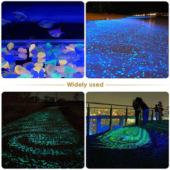 50/100Pcs Glow In The Dark Garden Pebbles for Sidewalk Garden Terrace Lawn Garden Patio Fish Tank Aquarium Glow Stone Διακόσμηση