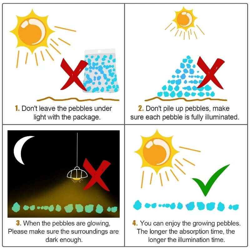 50/100 db Sötétben világító kavicsok a járdához Kert Terasz Gyep Kert Terasz Akvárium Ragyogó Kő dekoráció