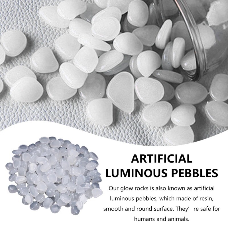300db medence dekoratív mesterséges világító kő akvárium a sötét kavicsos kerti ösvényben
