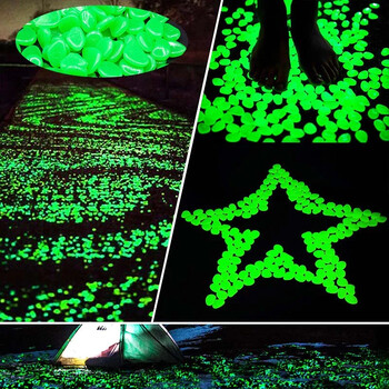 New Garden Glow In The Dark Luminous Pebbles for Walkways Plants Διακόσμηση ενυδρείου Glow Ice Stones Fish Tank Διακόσμηση κήπου