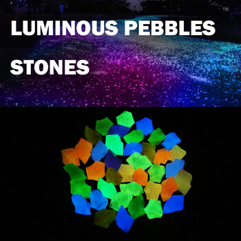 New Garden Glow In The Dark Luminous Pebbles for Walkways Plants Διακόσμηση ενυδρείου Glow Ice Stones Fish Tank Διακόσμηση κήπου