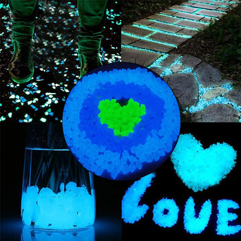 New Garden Glow In The Dark Luminous Pebbles for Walkways Plants Διακόσμηση ενυδρείου Glow Ice Stones Fish Tank Διακόσμηση κήπου