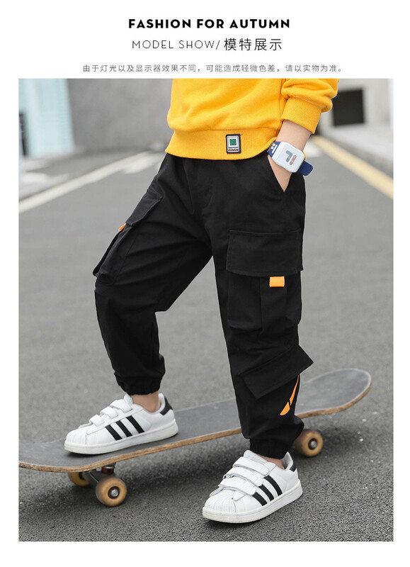 Külkereskedelmi forrón eladó alkalmi gyerek nadrágok, tavaszi és őszi fiúnadrágok, közepes és nagy gyerekek háromdimenziós zsebes gyerekoverallok, gyerekruha dropshipping