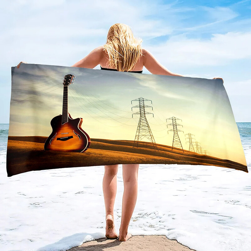 Instrument muzical Chitară Prosop de plajă Prosop sport Microfibră Pătură de înot cu uscare rapidă Yoga Fitness Prosop de baie Prosop de călătorie