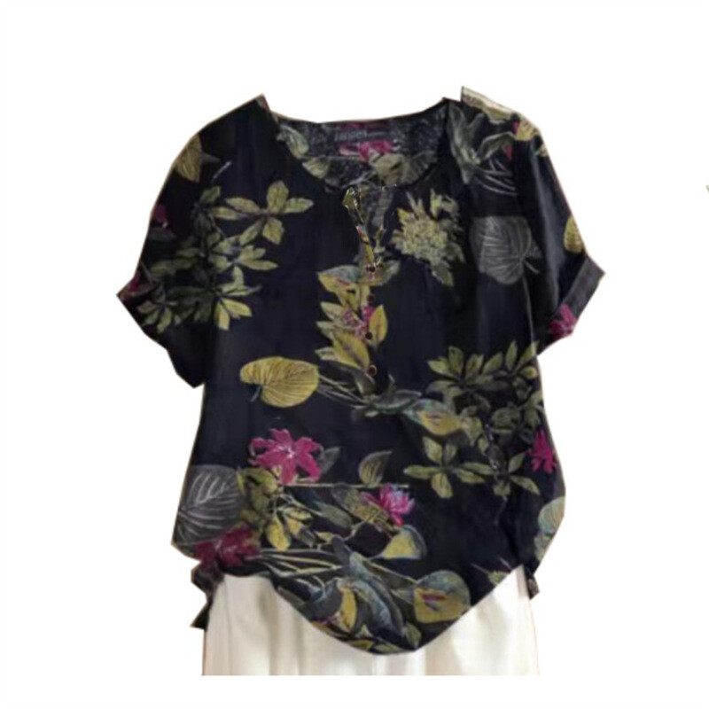 2023 Tricou cu mânecă scurtă din bumbac, cu mânecă scurtă