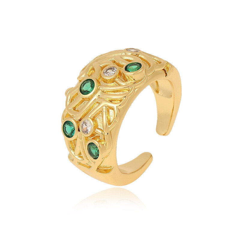 Határon átnyúló új női retro ékszer korona széles változat gyűrű nyíló állítható gyűrű személyre szabott farok gyűrű