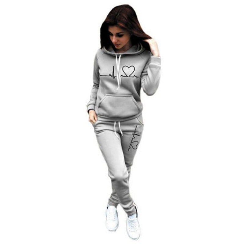 Foreign trade new women`s sweatshirt suit women`s casual sportswear hooded fashion fleece sweatshirt suit