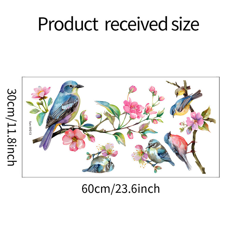 Krāsoti ziedi Zari Putni Stikla durvis un logi Dzīvojamā istaba Mājas noformējums Dekoratīvās logu uzlīmes