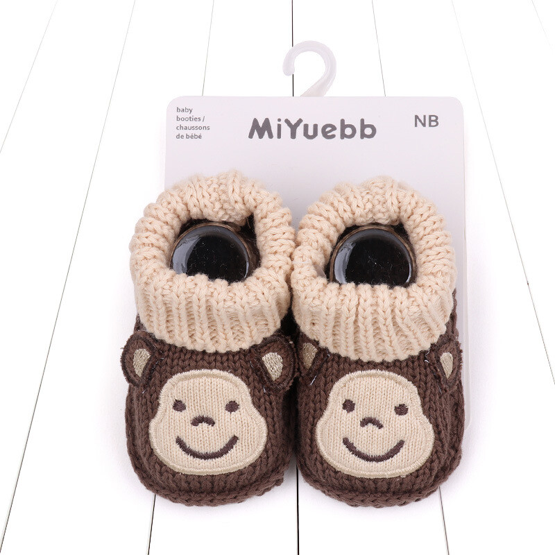 Pantofi pentru copii mici Desene animate pentru interior Pantofi și șosete de primăvară și toamnă anti-alunecare Pantofi de lână pentru bebeluși
