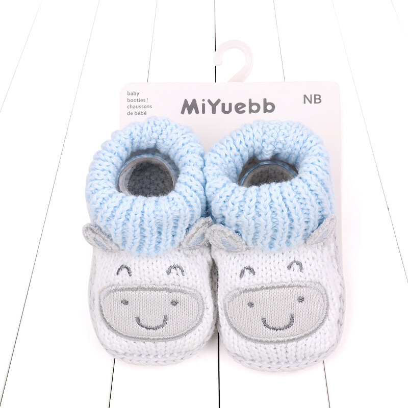 Pantofi pentru copii mici Desene animate pentru interior Pantofi și șosete de primăvară și toamnă anti-alunecare Pantofi de lână pentru bebeluși