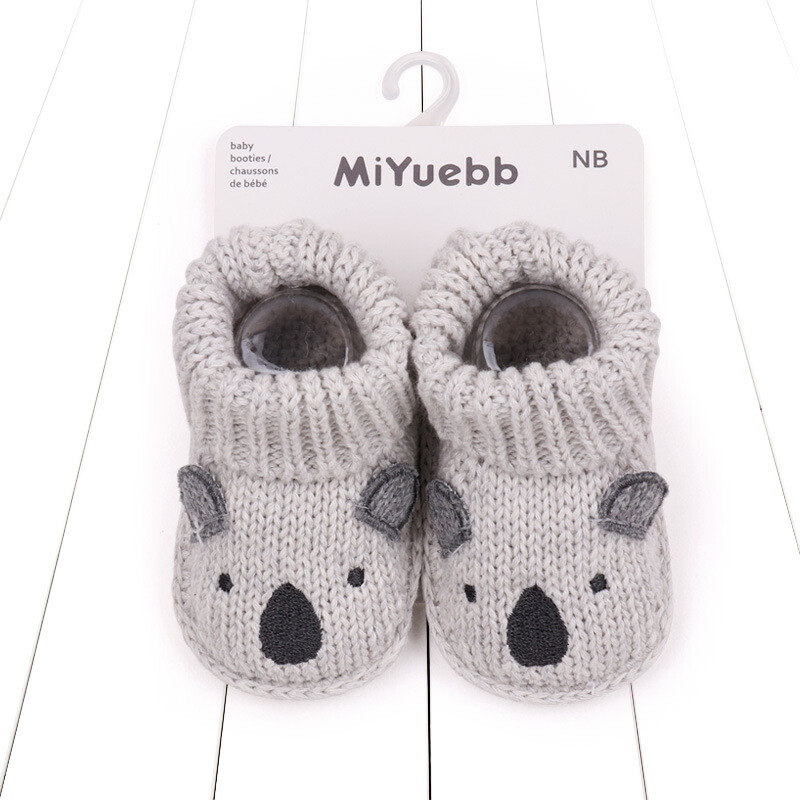 Pantofi pentru copii mici Desene animate pentru interior Pantofi și șosete de primăvară și toamnă anti-alunecare Pantofi de lână pentru bebeluși