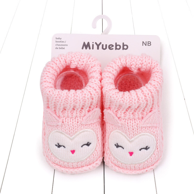 Pantofi pentru copii mici Desene animate pentru interior Pantofi și șosete de primăvară și toamnă anti-alunecare Pantofi de lână pentru bebeluși