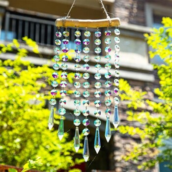 Suncatcher Crystal Wind Chimes Κρεμαστά μενταγιόν Catcher για το σπίτι Κήπος Χριστουγεννιάτικο δέντρο Rainbow Prism Διακόσμηση γάμου