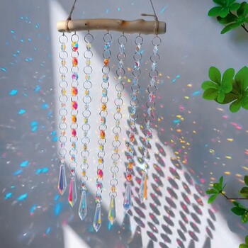 Suncatcher Crystal Wind Chimes Κρεμαστά μενταγιόν Catcher για το σπίτι Κήπος Χριστουγεννιάτικο δέντρο Rainbow Prism Διακόσμηση γάμου